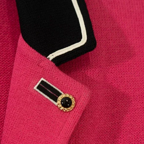 St John Collection Catalina Knit Blazer Pink Power Jacket 90s Style Barbiecore - Picture 9 of 10
